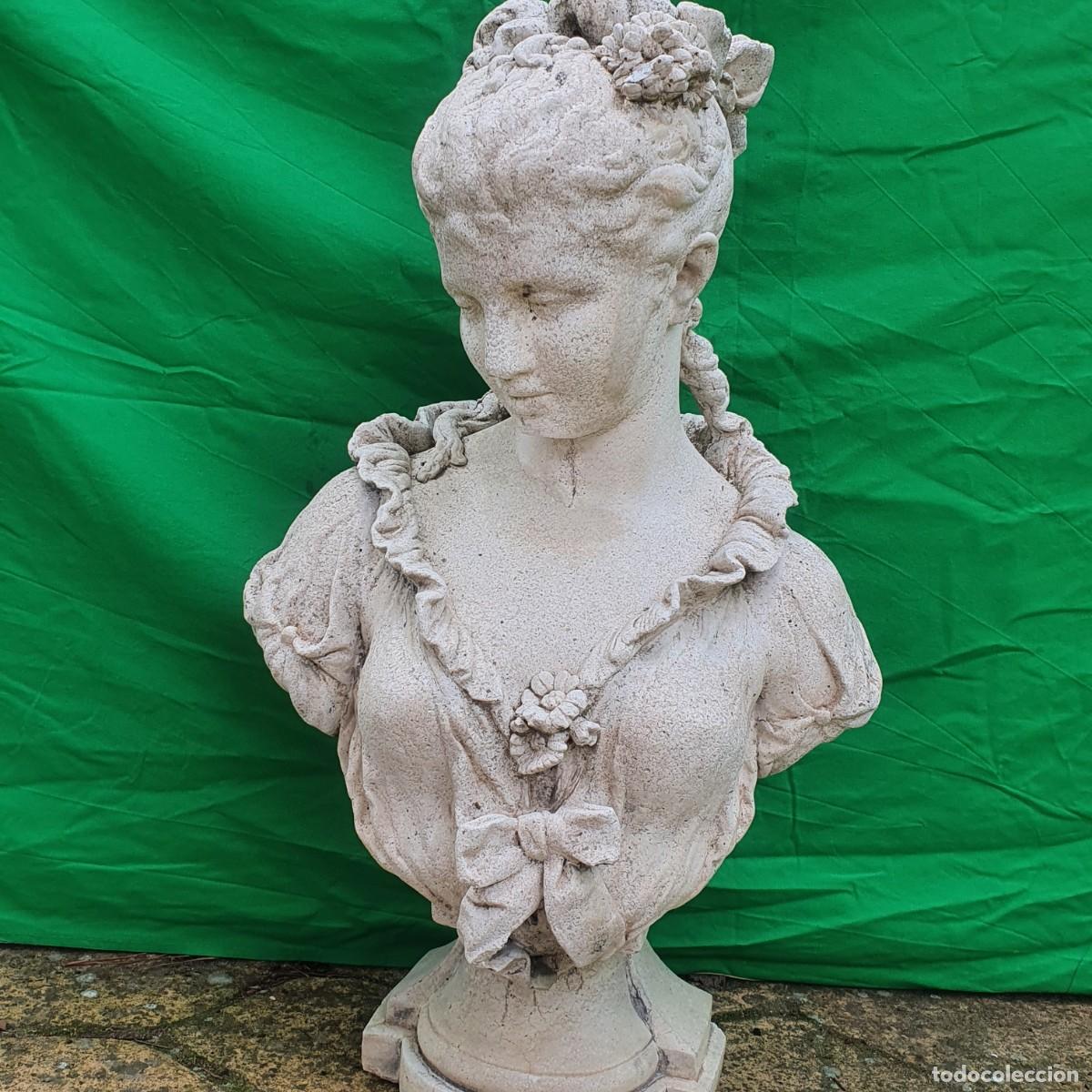 Antig&uuml;edades: Busto mujer en piedra artificial - Foto 3