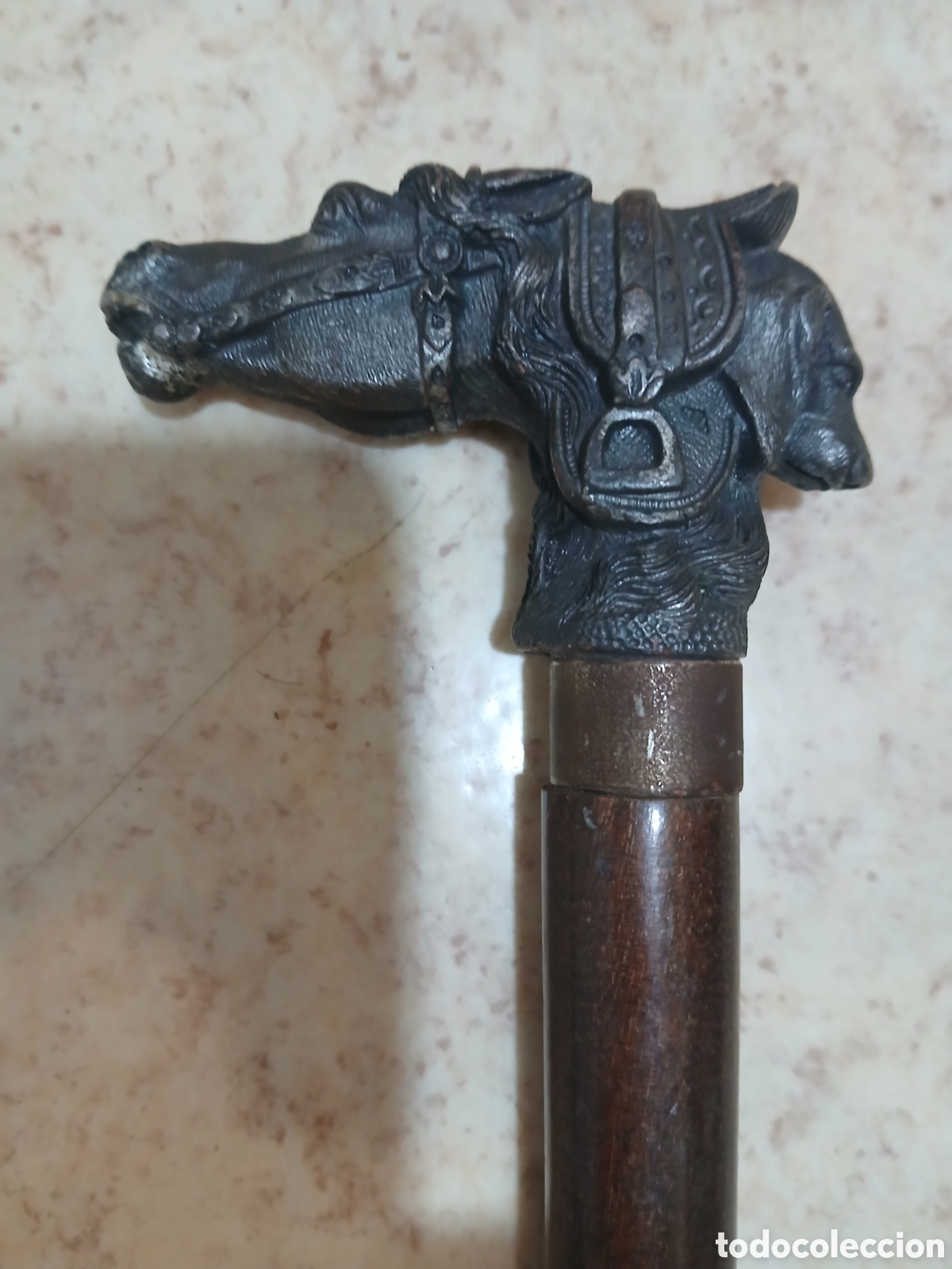 Antiquit&eacute;s: Baston Antiguo caballo y perro