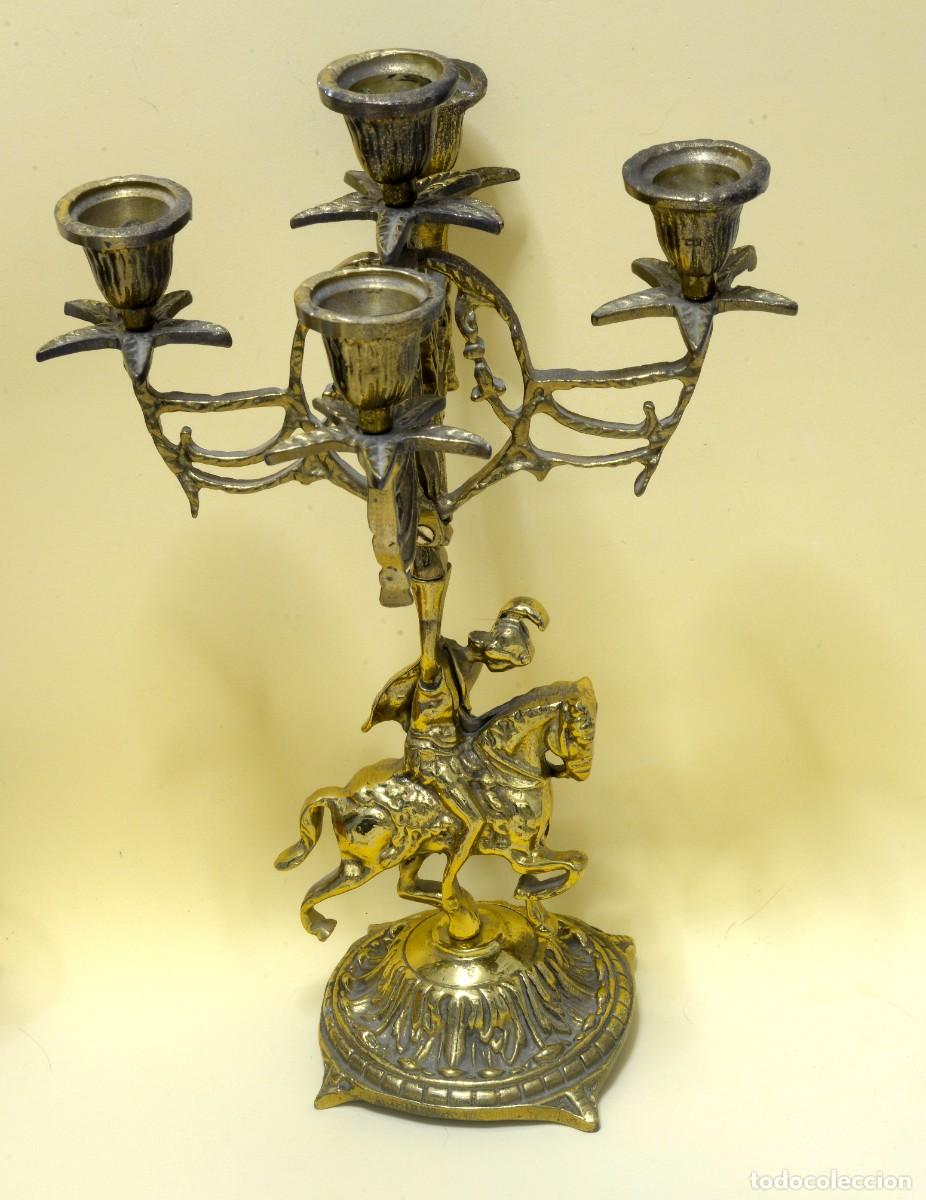 Antig&uuml;edades: CANDELABRO DE BRONCE, CINCO VELAS, VINTAGE - Foto 1