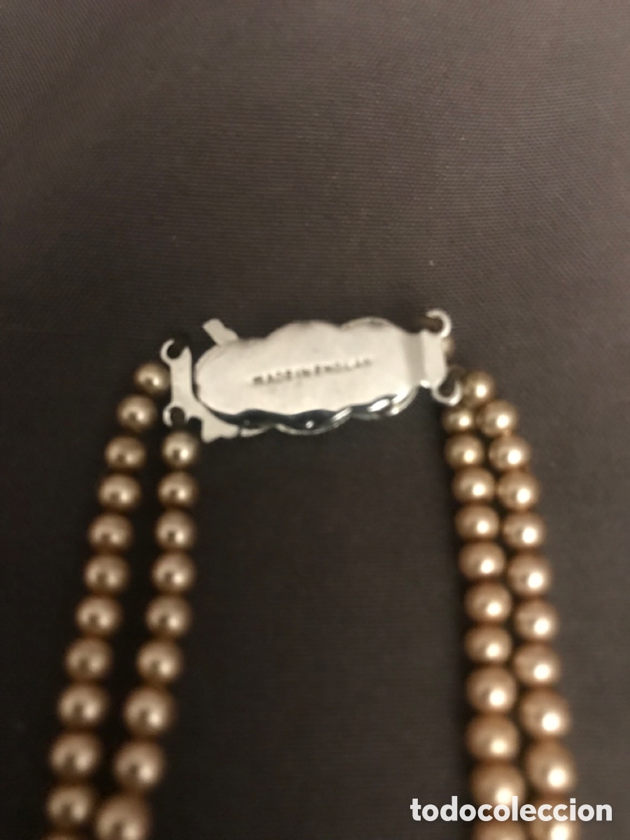 Antig&uuml;edades: Collar vintage ingl&eacute;s perlas doblevuelta - Foto 3
