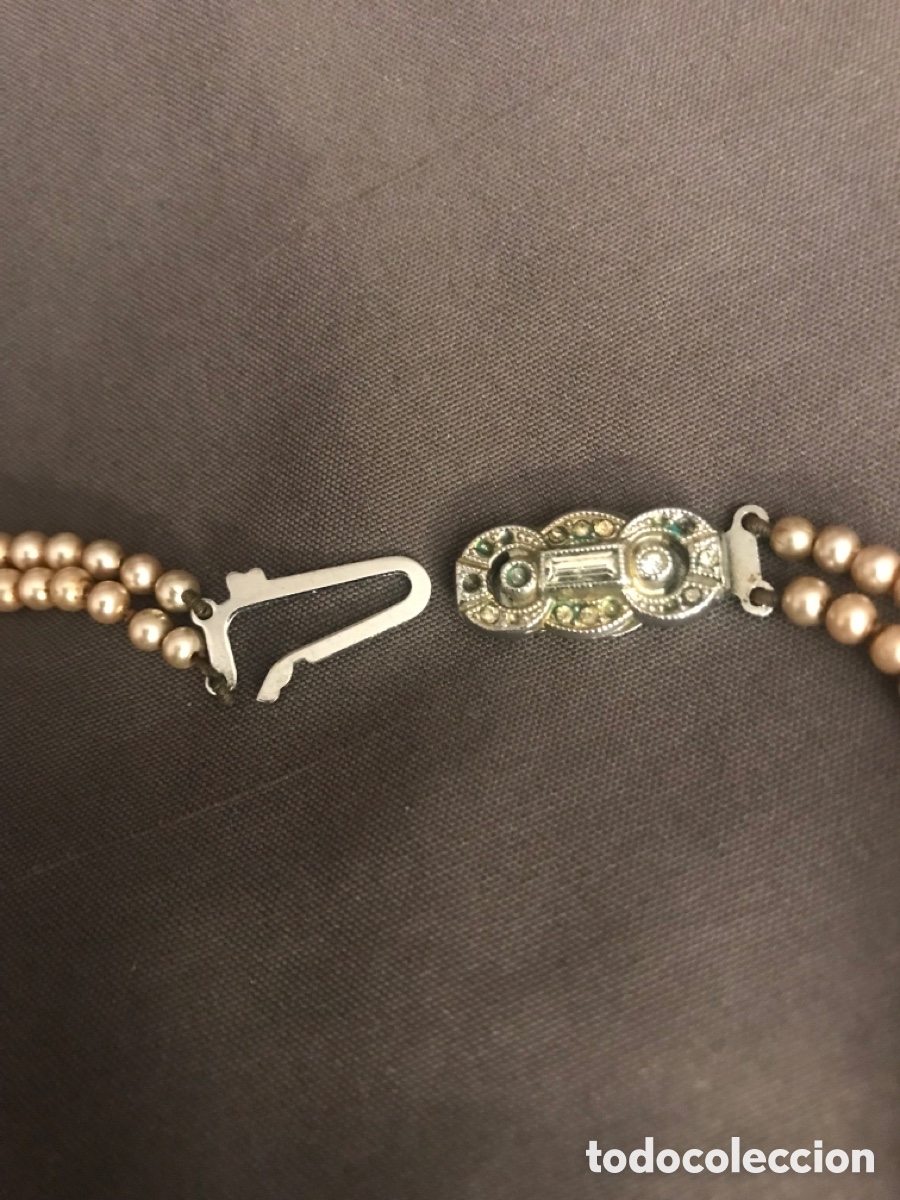 Antig&uuml;edades: Collar vintage ingl&eacute;s perlas doblevuelta - Foto 4