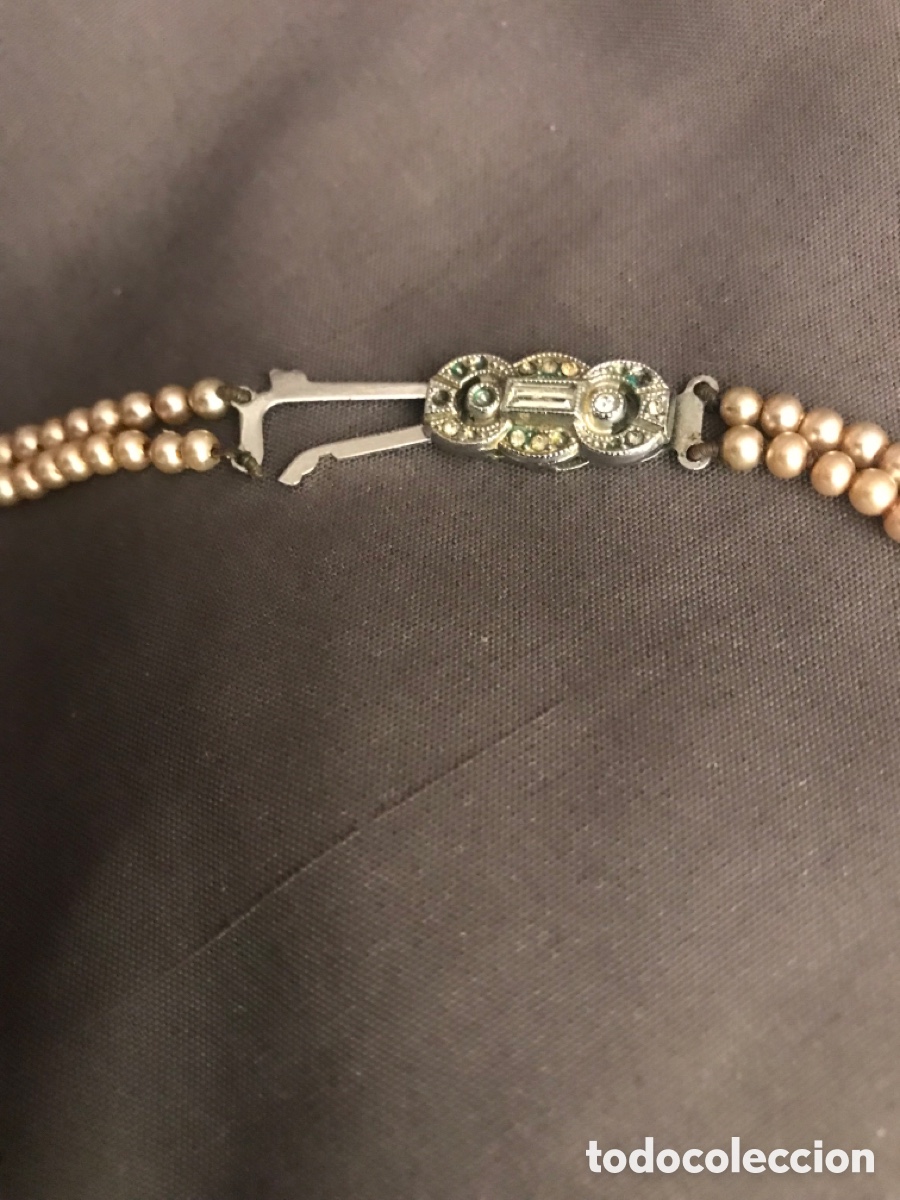Antig&uuml;edades: Collar vintage ingl&eacute;s perlas doblevuelta - Foto 5