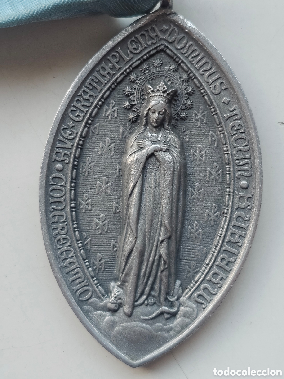 Antig&uuml;edades: Medalla de aluminio Mariana - Foto 2