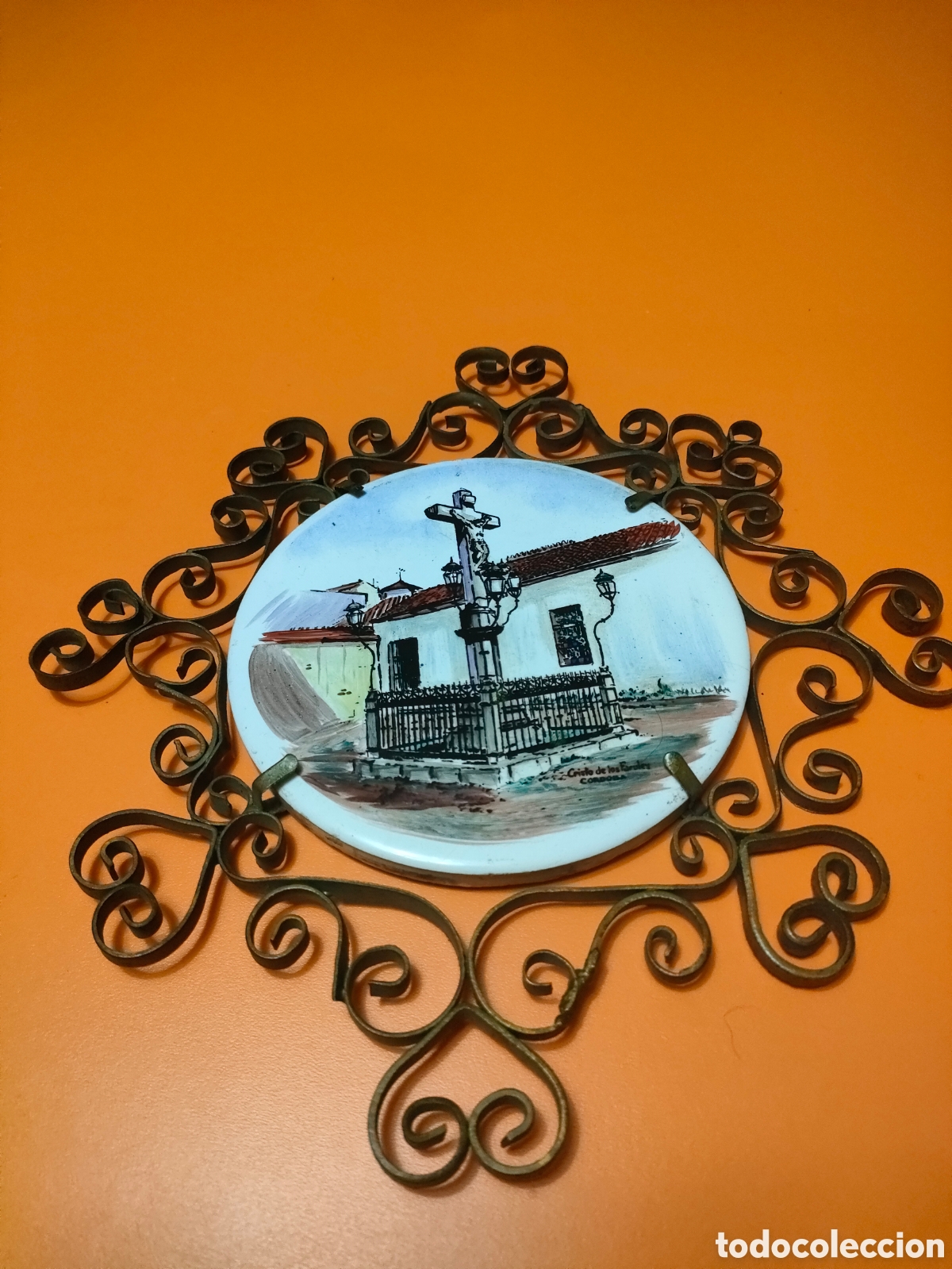 Antig&uuml;edades: Placa cristo de los faroles a&ntilde;o 1958 - Foto 1