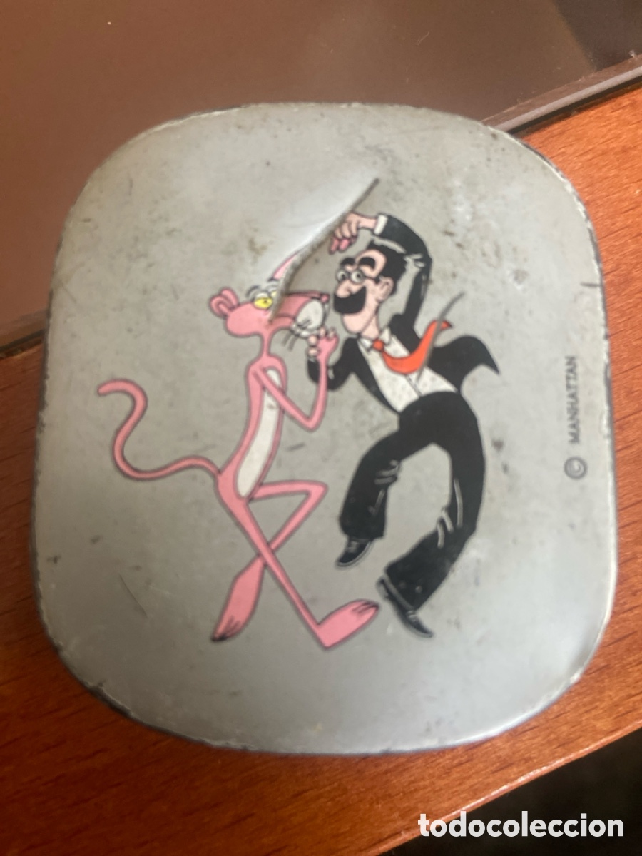 Antig&uuml;edades: Caja pantera rosa de lata - Foto 1