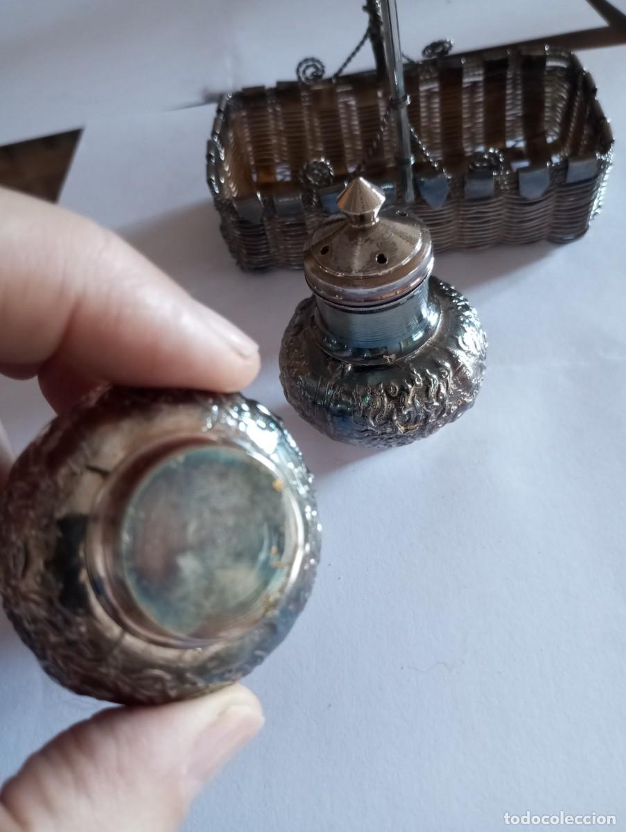 Antig&uuml;edades: JUEGO DE SALEROS DE PLATA - Foto 4