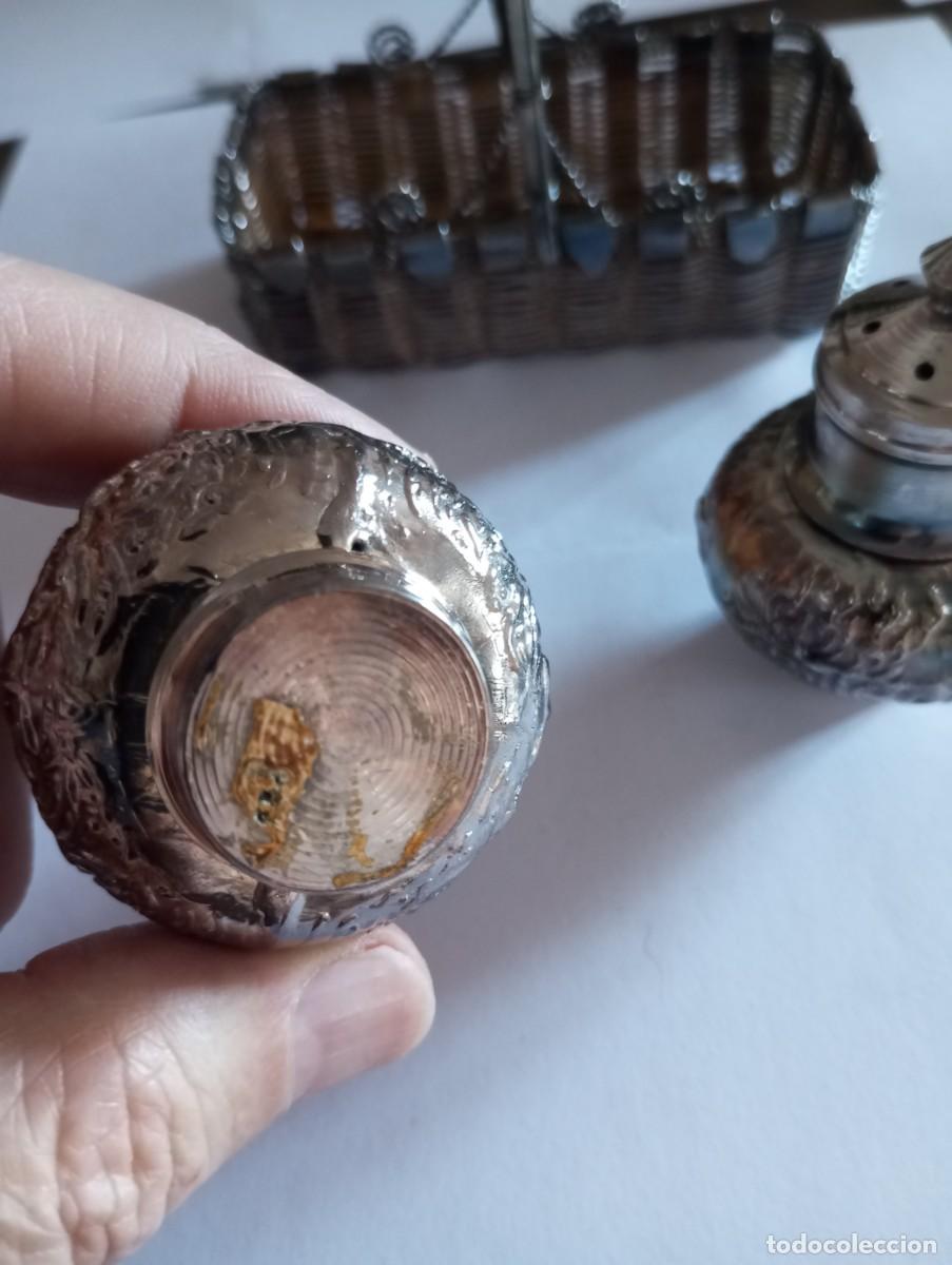 Antig&uuml;edades: JUEGO DE SALEROS DE PLATA - Foto 8