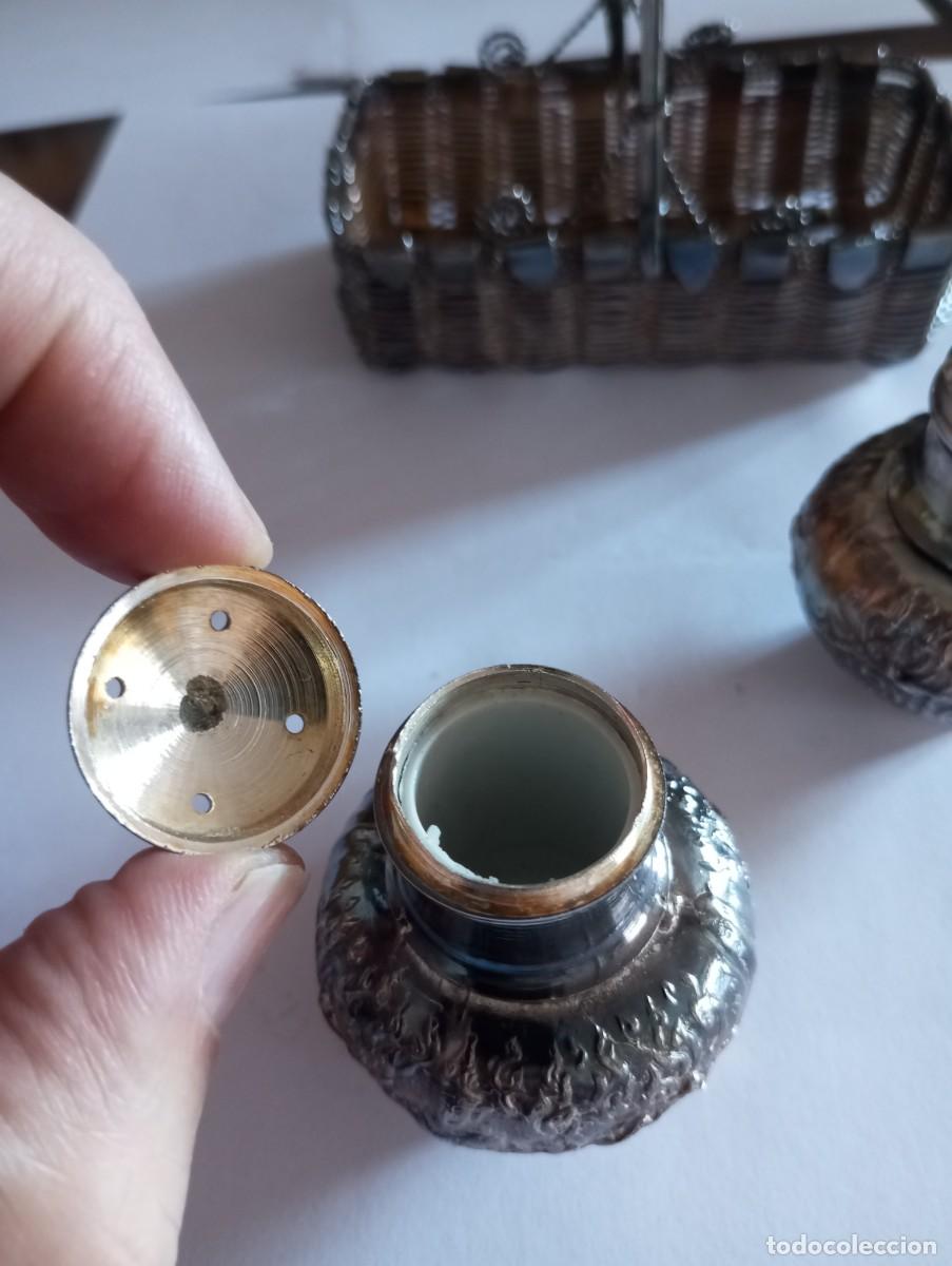 Antig&uuml;edades: JUEGO DE SALEROS DE PLATA - Foto 10