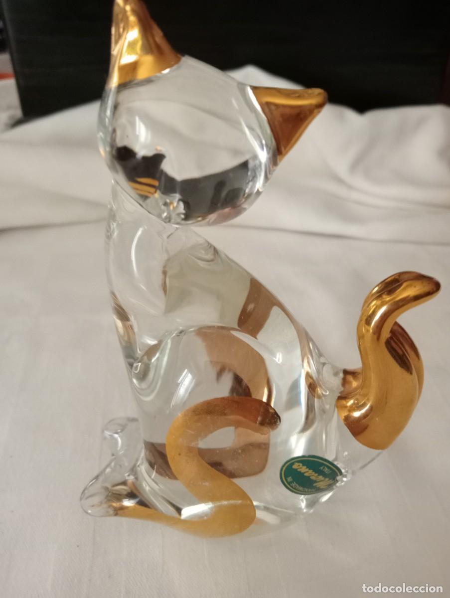 Antig&uuml;edades: FIGURA DE GATO DE CRISTAL DE MURANO - Foto 1