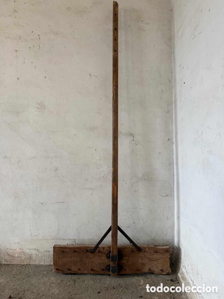 Antig&uuml;edades: Rastra antigua madera p&uacute;as hierro - Foto 3