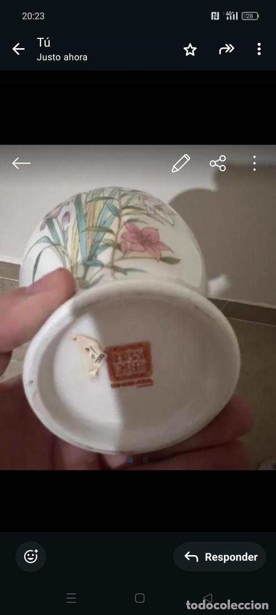 Antig&uuml;edades: Jarr&oacute;n de porcelana con flores - Foto 2