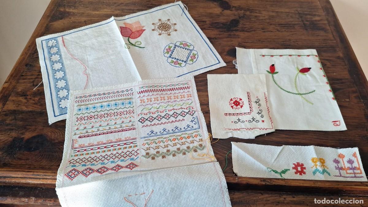 Antiquit&eacute;s: Preciosos Pa&ntilde;itos Pa&ntilde;os de Practicas de Bordado a Mano