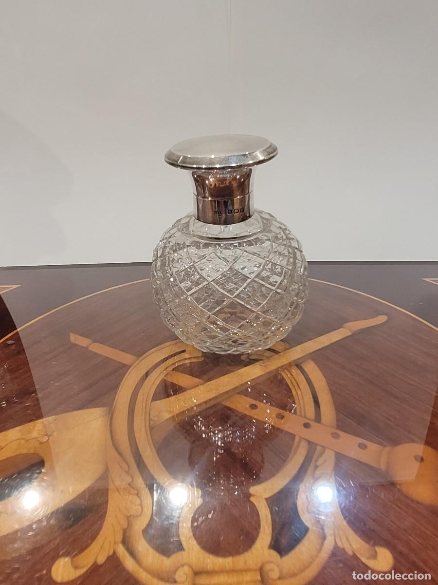 Antig&uuml;edades: Perfumera frasco cristal tallado - Foto 3