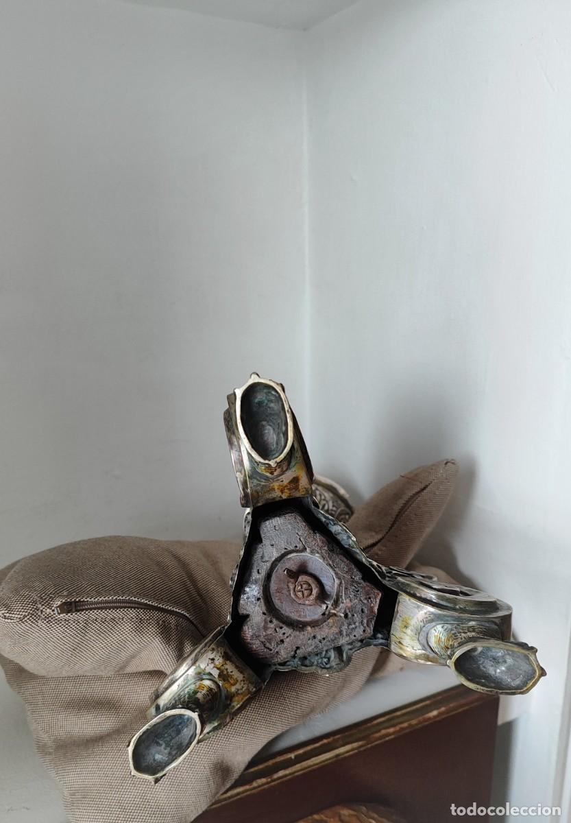Antig&uuml;edades: PAREJA DE CANDELEROS EN PLATA (48 cm) - Foto 2