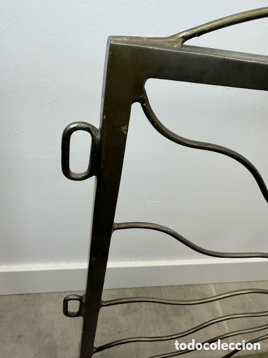Antig&uuml;edades: Pantalla protector de chimenea en forja dorada. 85x65 cms - Foto 3