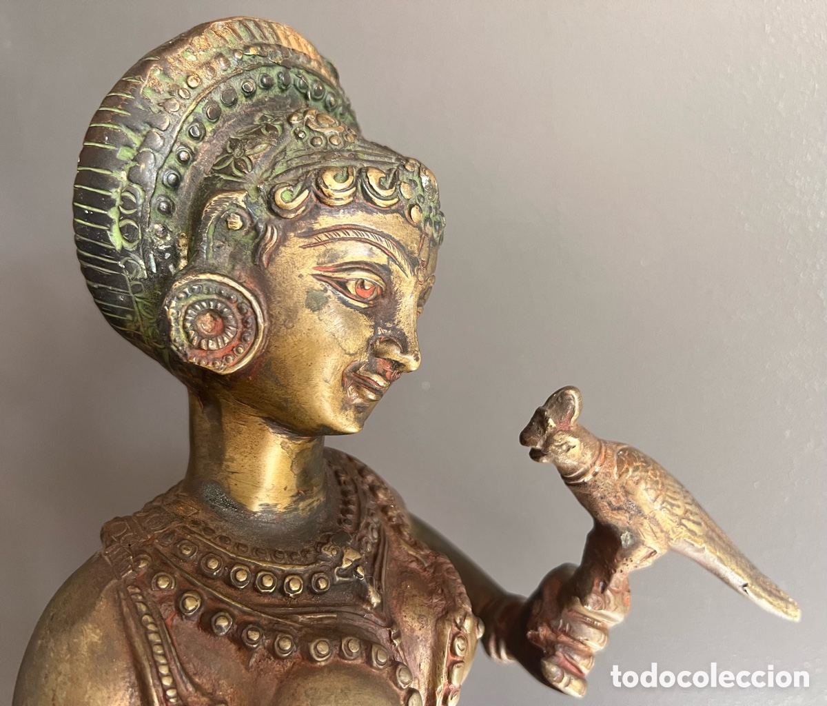 Antig&uuml;edades: Estatua de la diosa Parvati - bronce macizo - Foto 2