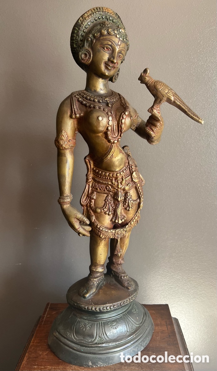 Antig&uuml;edades: Estatua de la diosa Parvati - bronce macizo - Foto 1