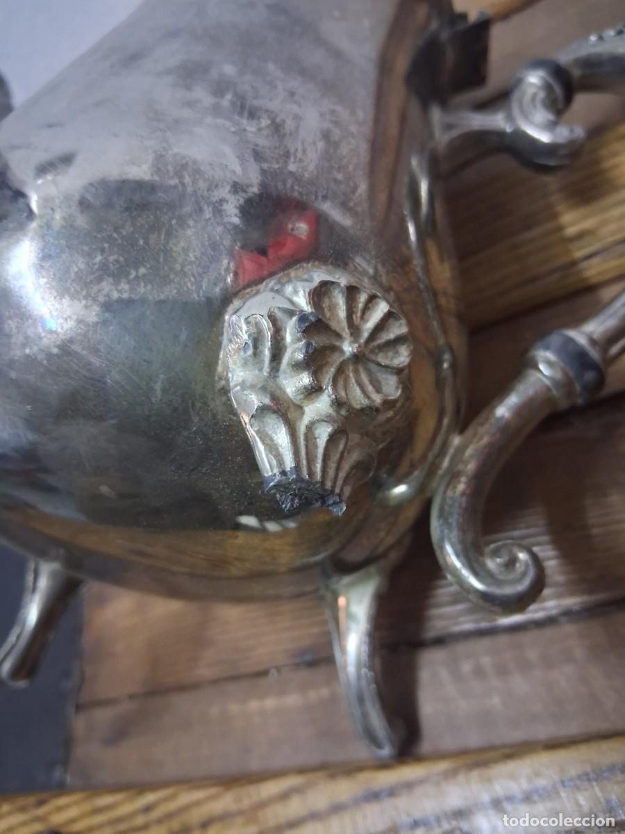 Antig&uuml;edades: Jarra tetera de metal plateado - Foto 4