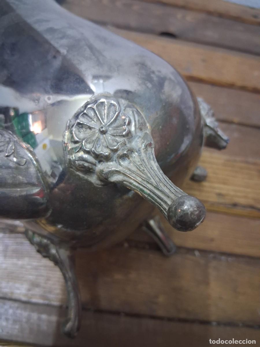 Antig&uuml;edades: Jarra tetera de metal plateado - Foto 5