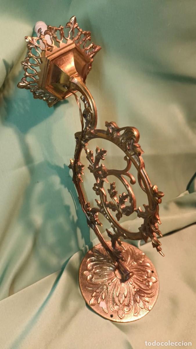 Antig&uuml;edades: CANDELABRO DE PARED DE BRONCE ANTIGUO. - Foto 3