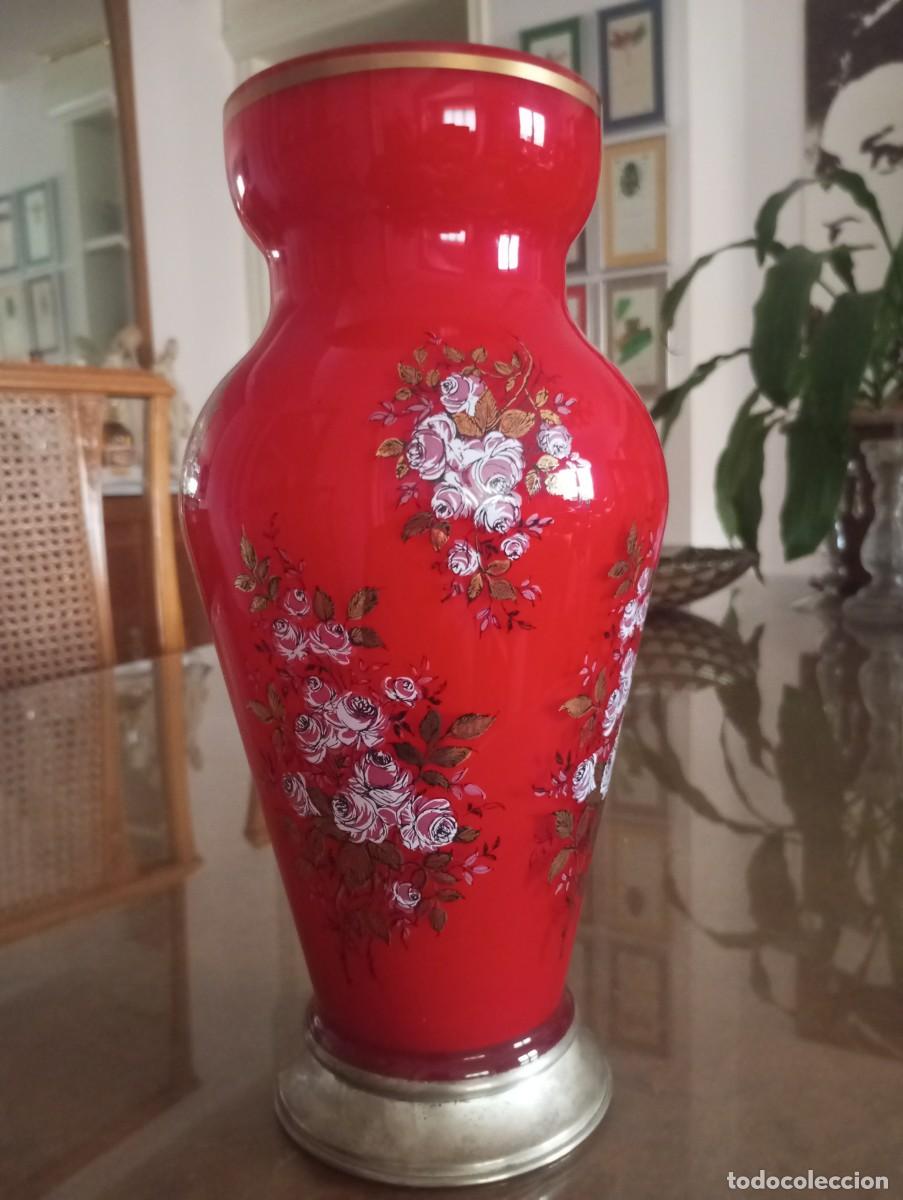 Antig&uuml;edades: JARR&Oacute;N DE CRISTAL CON PIE DE PLATA - Foto 1