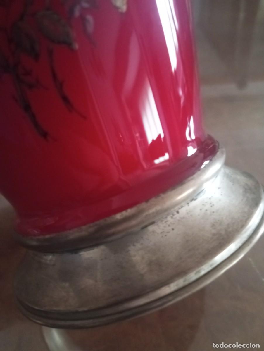 Antig&uuml;edades: JARR&Oacute;N DE CRISTAL CON PIE DE PLATA - Foto 7