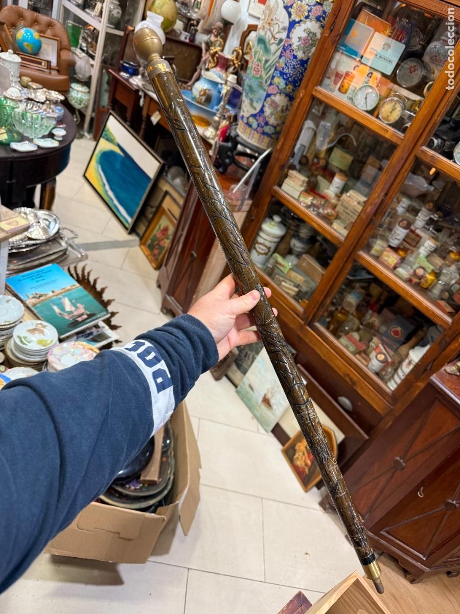 Antig&uuml;edades: ANTIGUO BASTON TRANSFORMABLE EN PALO DE BILLAR - Foto 1