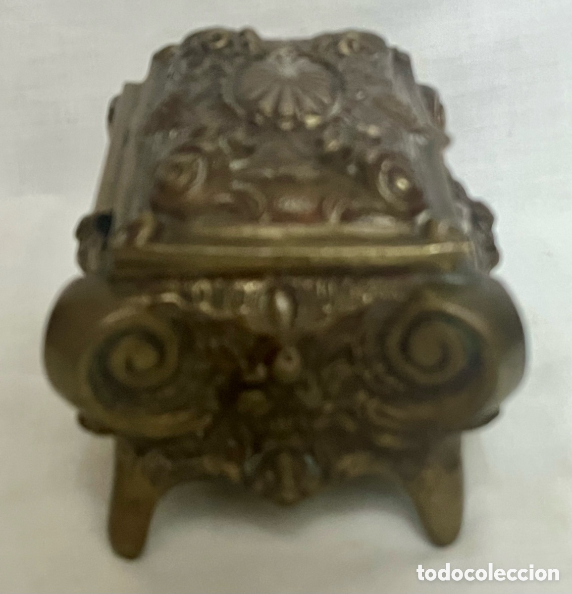 Antig&uuml;edades: CAJA -JOYERO DE BRONCE SIGLO XIX - Foto 5