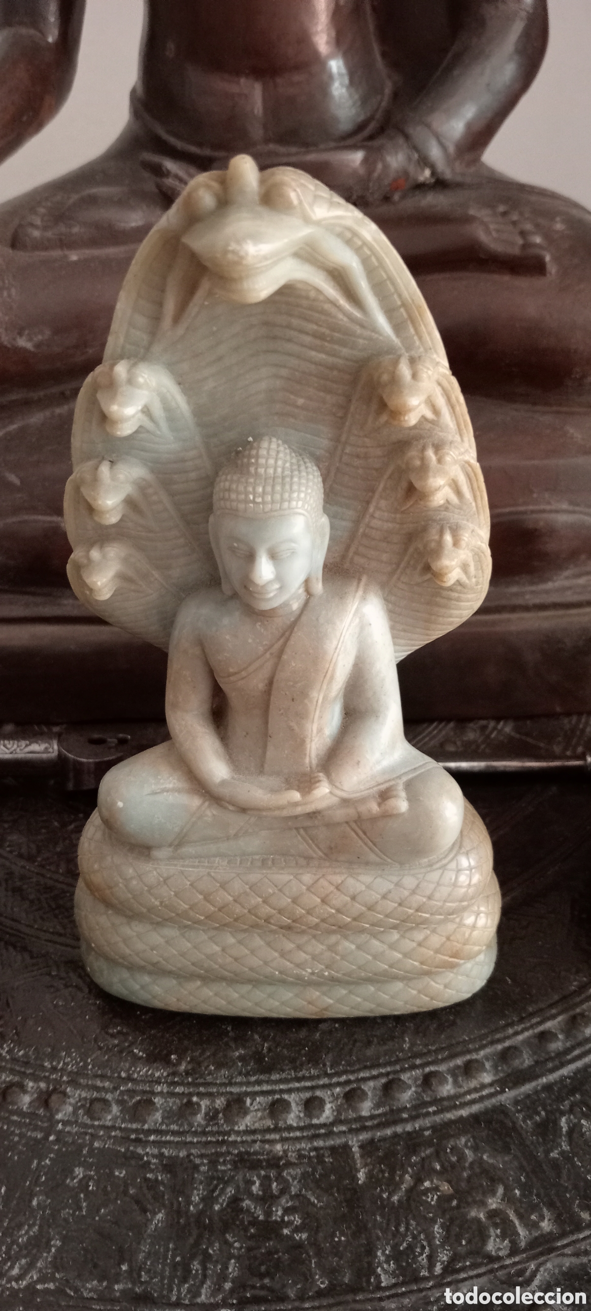 Antig&uuml;edades: Buda de las 7 cobras de alabastro - Foto 1