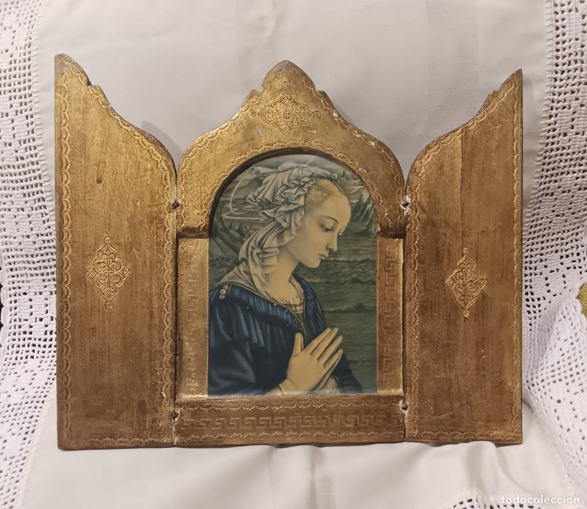 Antig&uuml;edades: Tabla antigua de la virgen ni&ntilde;a - Foto 2