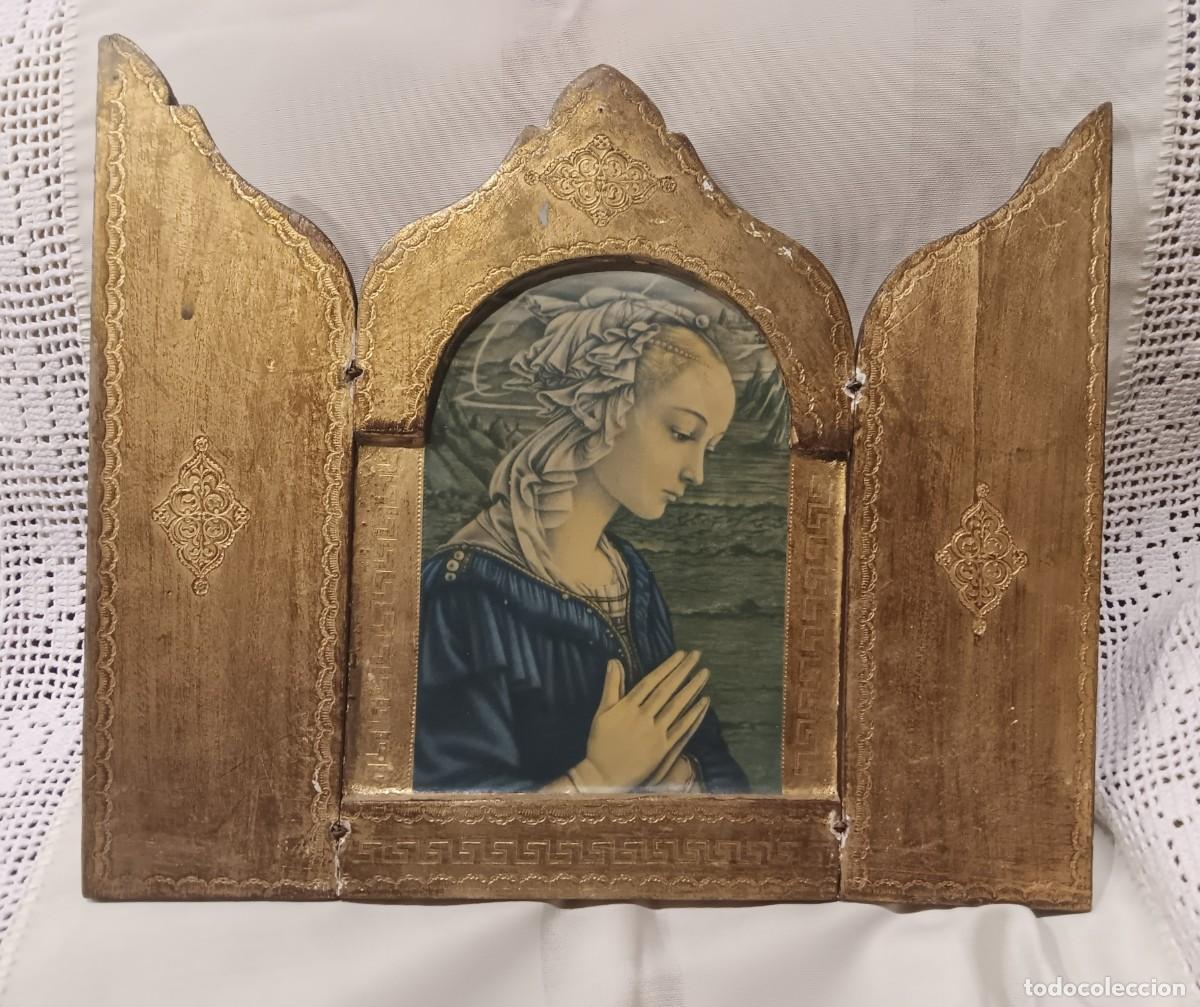 Antig&uuml;edades: Tabla antigua de la virgen ni&ntilde;a - Foto 4