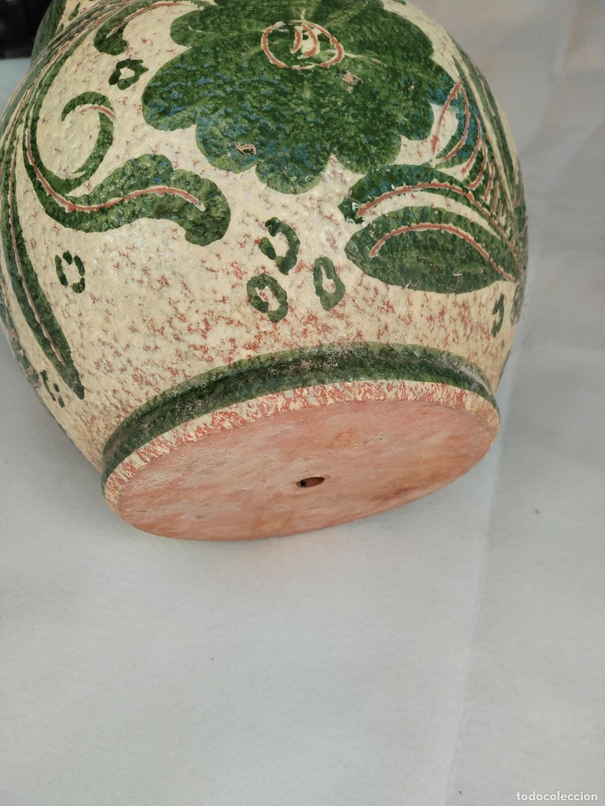 Antig&uuml;edades: macetero de ceramica verde esmaltado - Foto 5