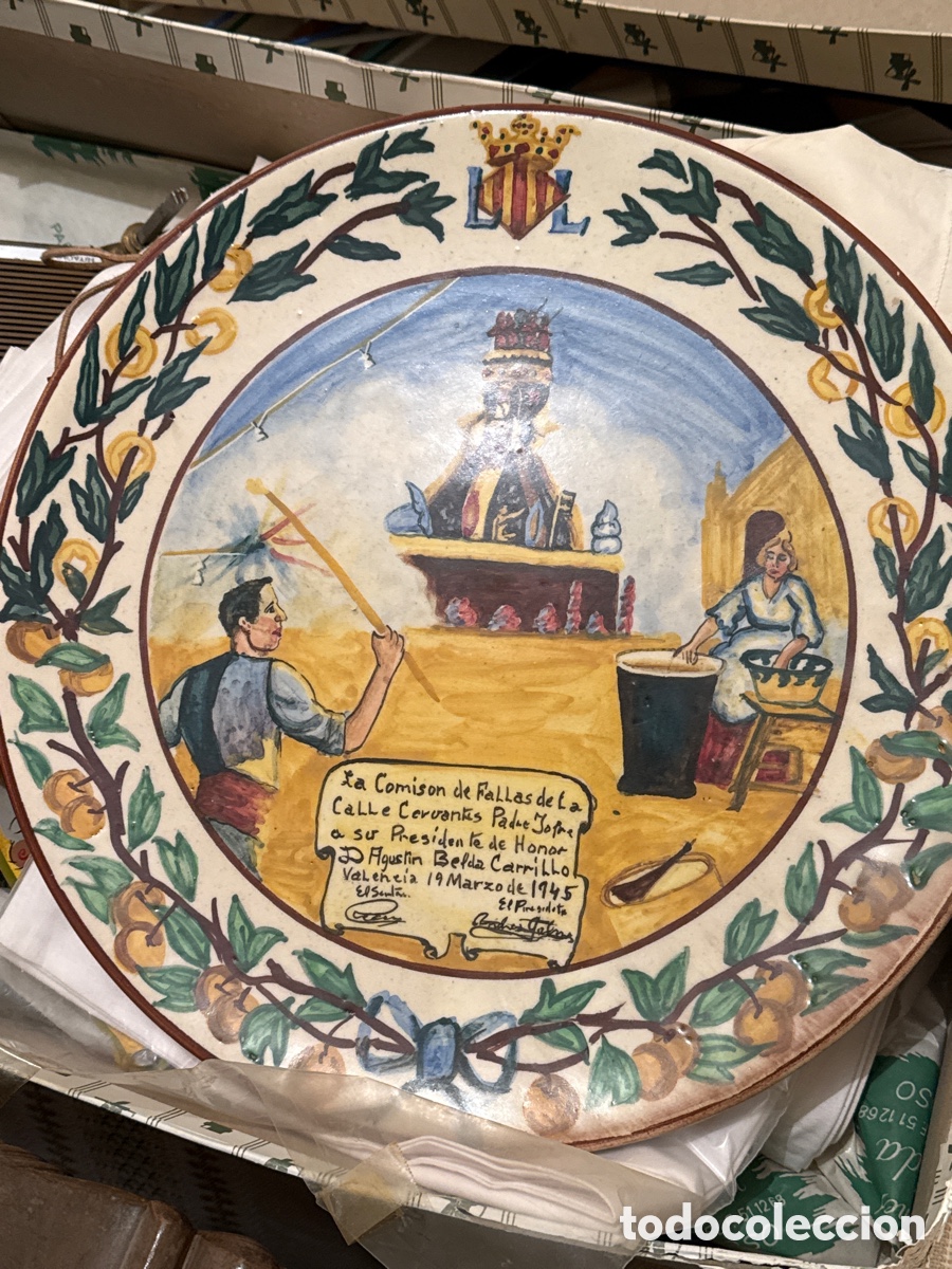 Antig&uuml;edades: Plato de cer&aacute;mica de la comisi&oacute;n de fallas - Foto 1