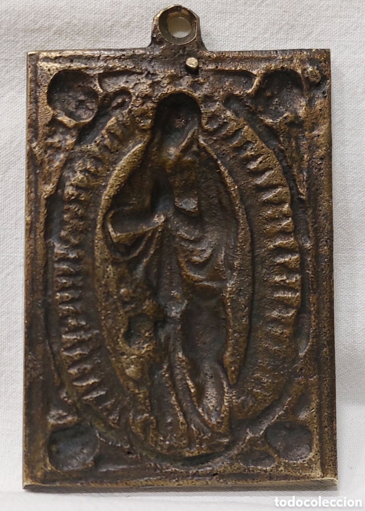 Antig&uuml;edades: INMACULADA CONCEPCI&Oacute;N PLACA DEVOCIONAL DE BRONCE S XVII - Foto 2