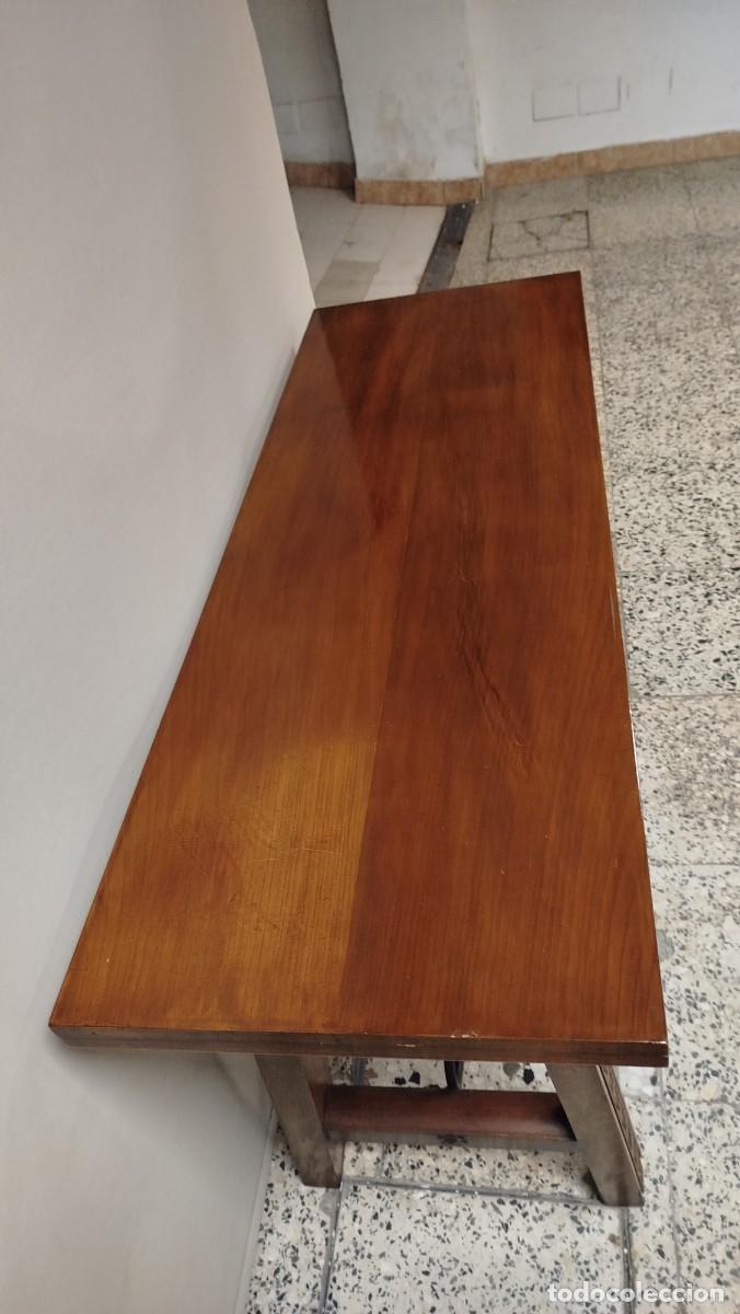 Antig&uuml;edades: MESA COMEDOR PLEGABLE CHAMBRANAS HIERRO - Foto 7