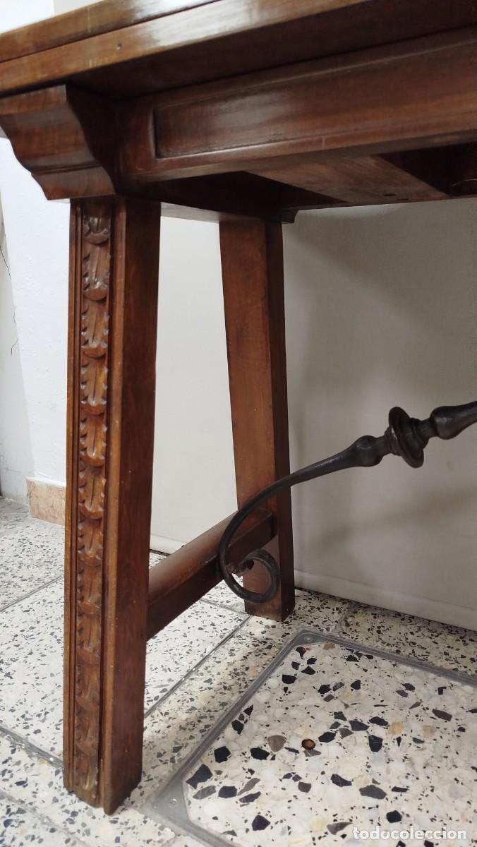 Antig&uuml;edades: MESA COMEDOR PLEGABLE CHAMBRANAS HIERRO - Foto 8