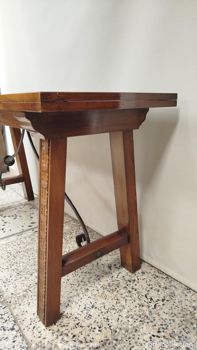 Antig&uuml;edades: MESA COMEDOR PLEGABLE CHAMBRANAS HIERRO - Foto 10