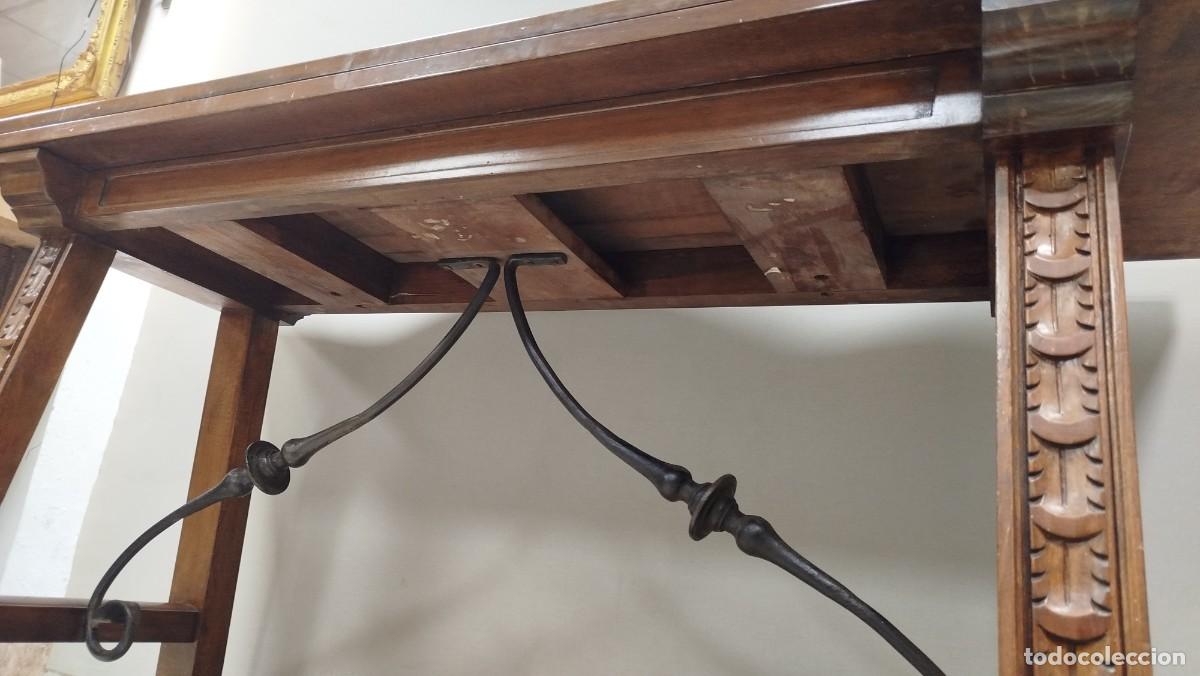Antig&uuml;edades: MESA COMEDOR PLEGABLE CHAMBRANAS HIERRO - Foto 13