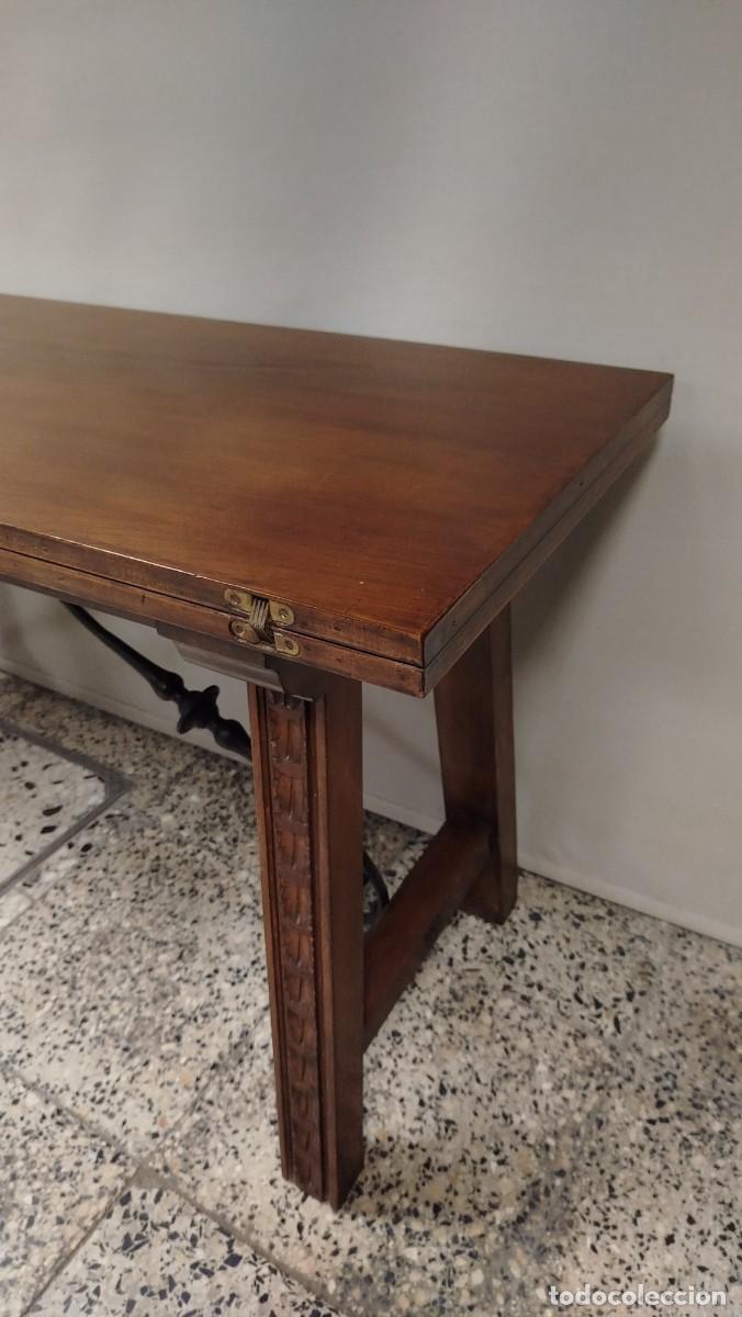 Antig&uuml;edades: MESA COMEDOR PLEGABLE CHAMBRANAS HIERRO - Foto 16