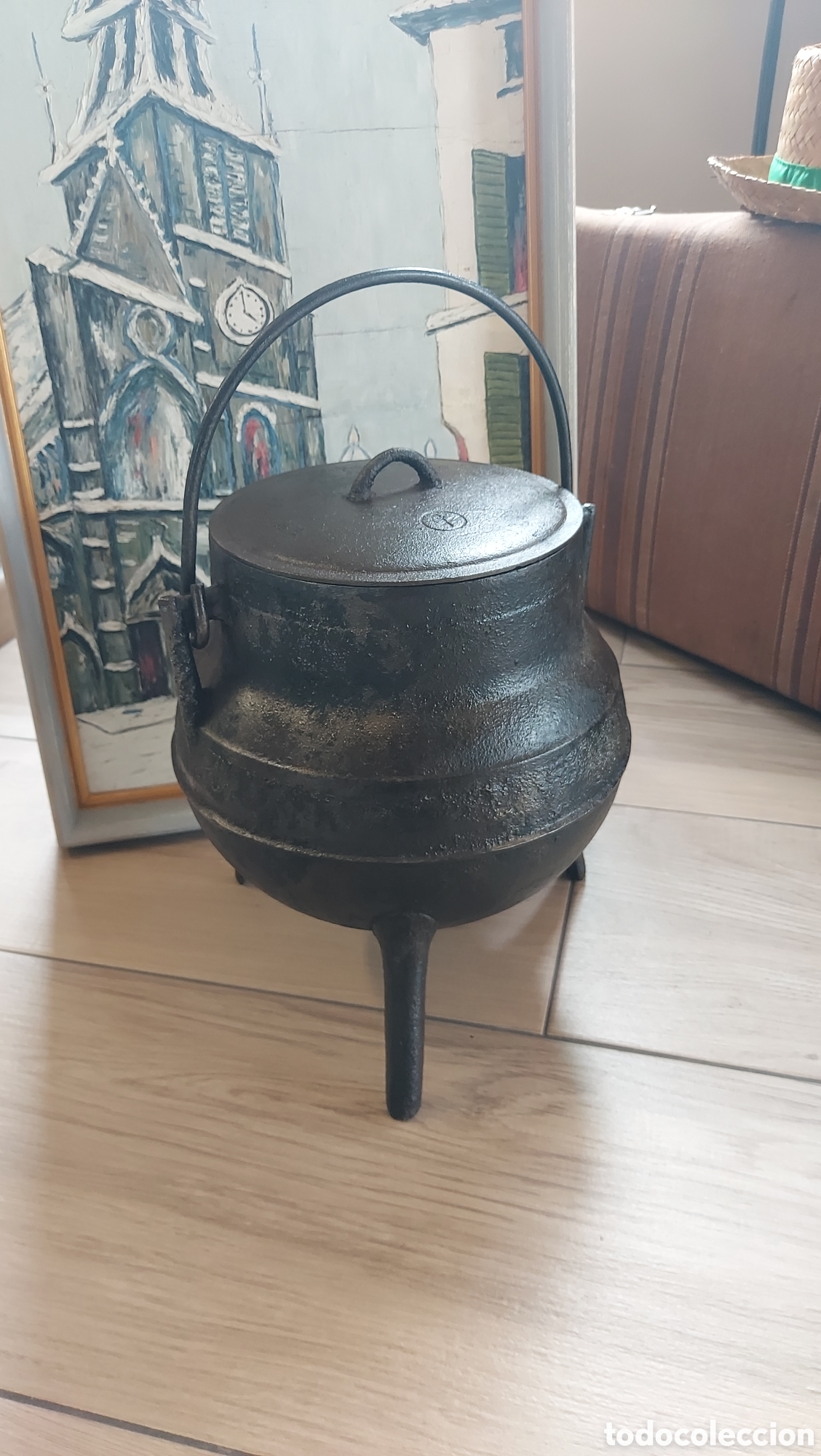 Antig&uuml;edades: Pote antiguo de hierro fundido - Foto 4