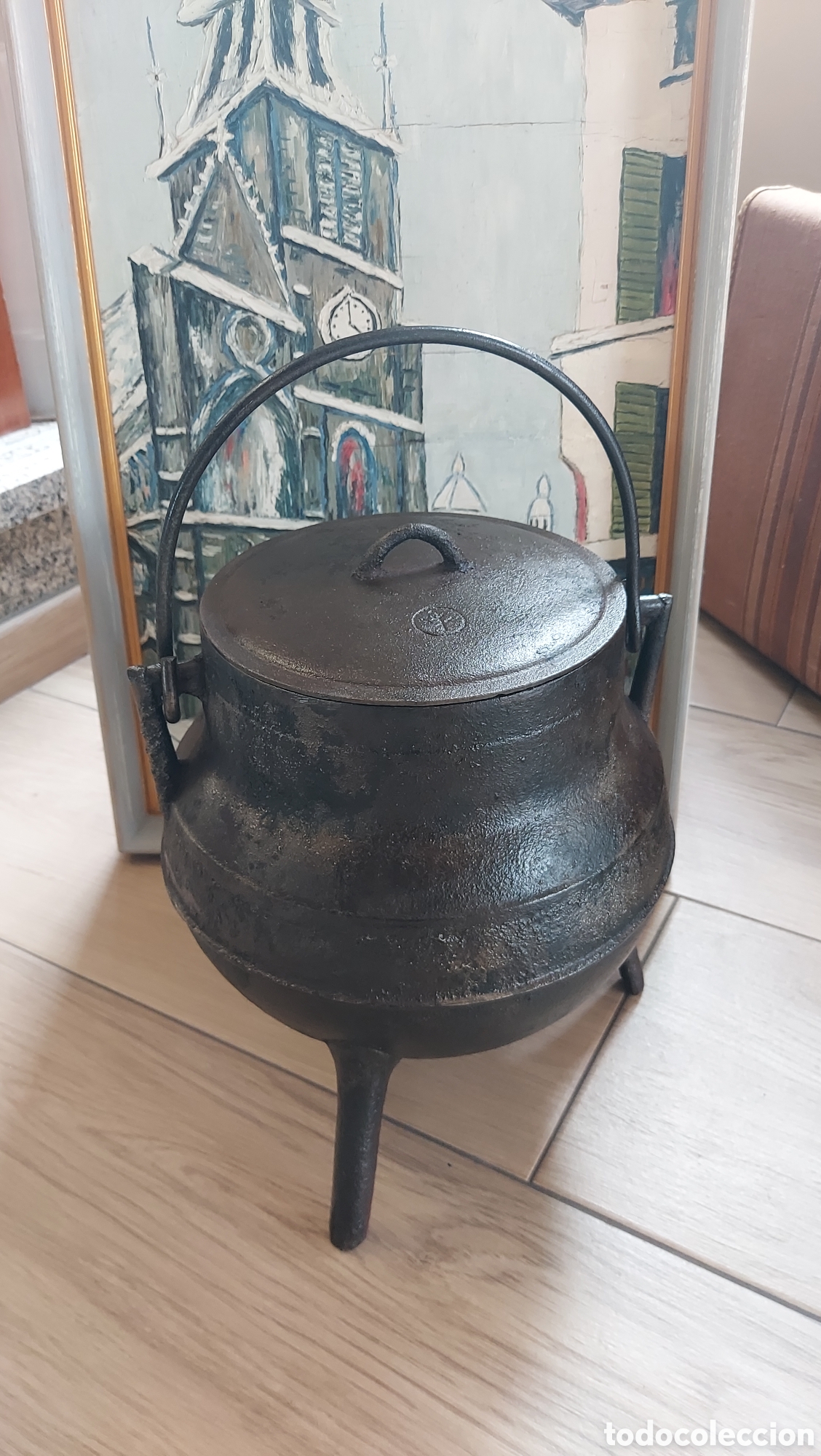 Antig&uuml;edades: Pote antiguo de hierro fundido - Foto 3