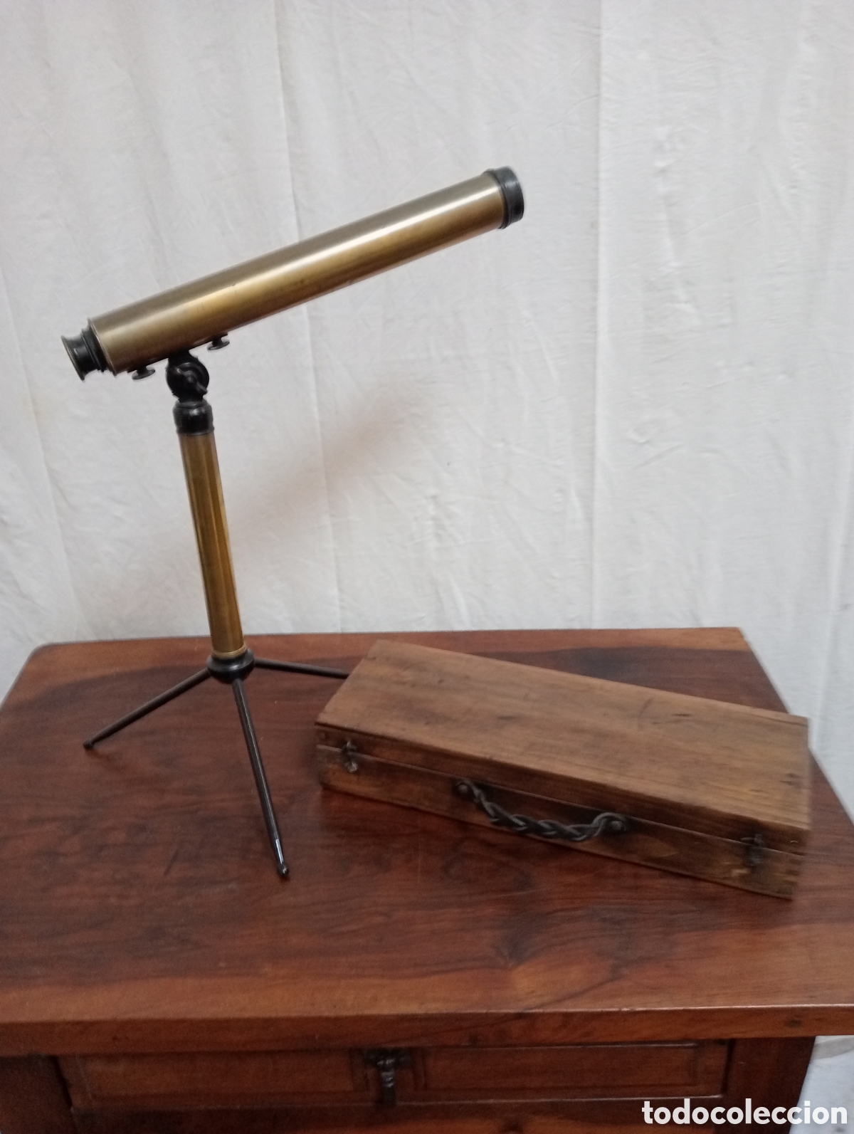 Antig&uuml;edades: Telescopio del XIX en lat&oacute;n - Foto 1