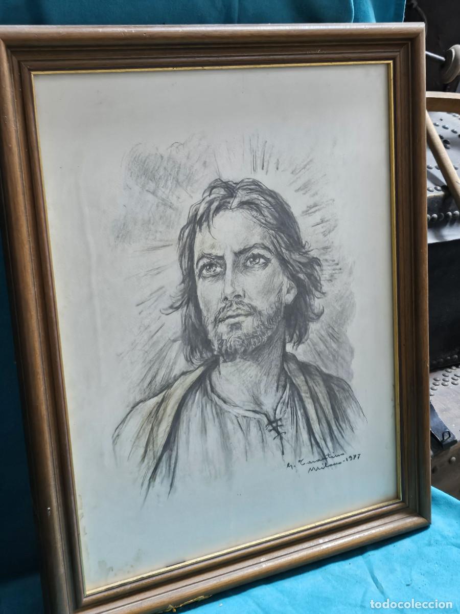 Antig&uuml;edades: cuadro religiosos pintado y dedicado - Foto 1