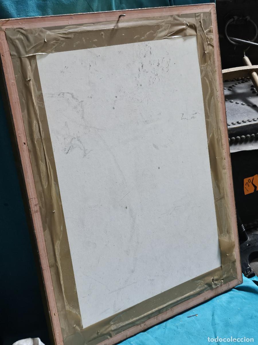 Antig&uuml;edades: cuadro dorado con lamina de la virgen - Foto 4
