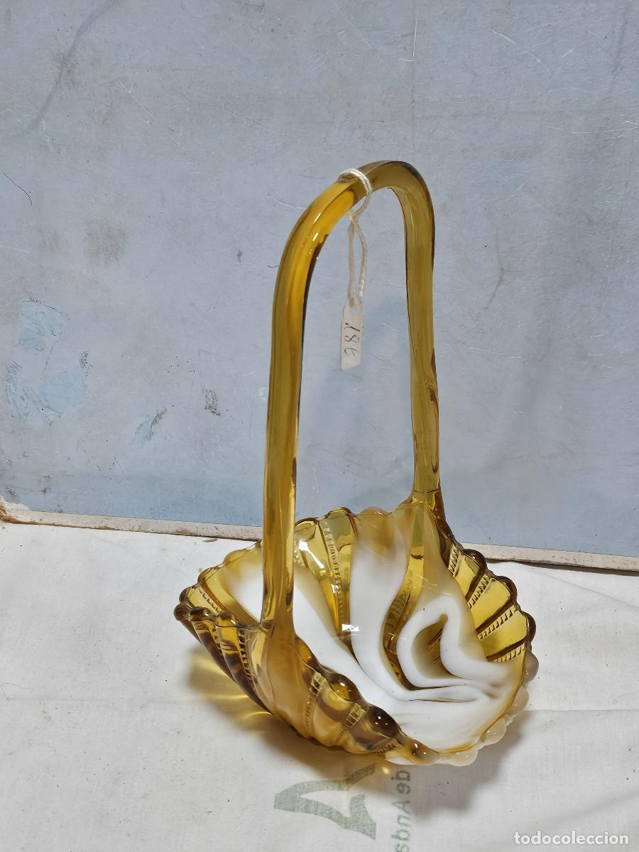 Antig&uuml;edades: cesto de cristal de murano - Foto 1