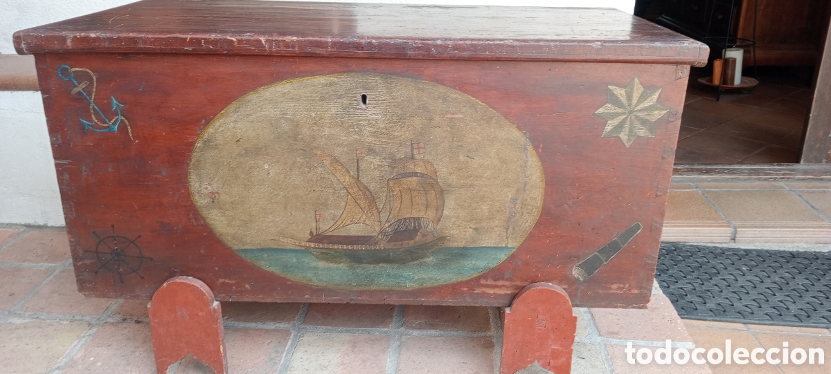 Antig&uuml;edades: Ba&uacute;l de Marino pintado a mano - Foto 2
