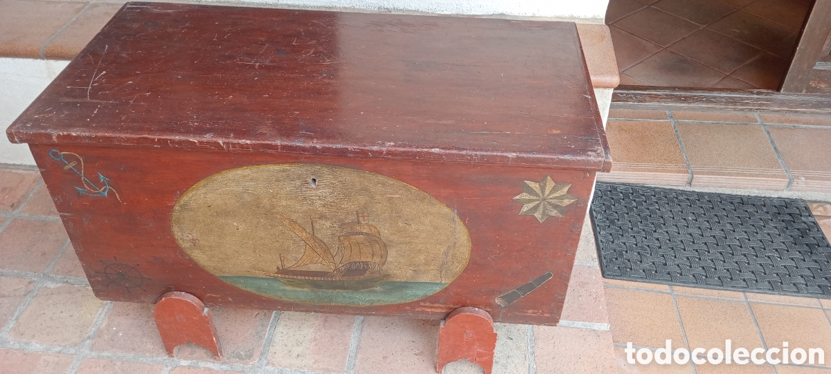 Antig&uuml;edades: Ba&uacute;l de Marino pintado a mano - Foto 1