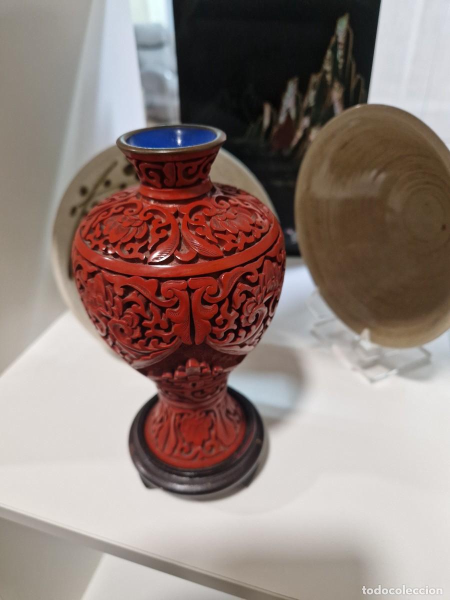 Antig&uuml;edades: Jarron laca cinnabar. - Foto 5