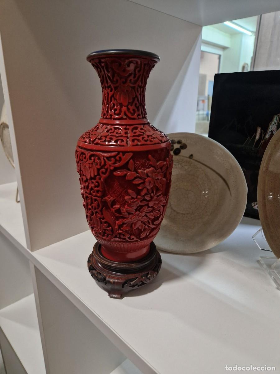 Antig&uuml;edades: Jarron laca cinnabar. - Foto 3