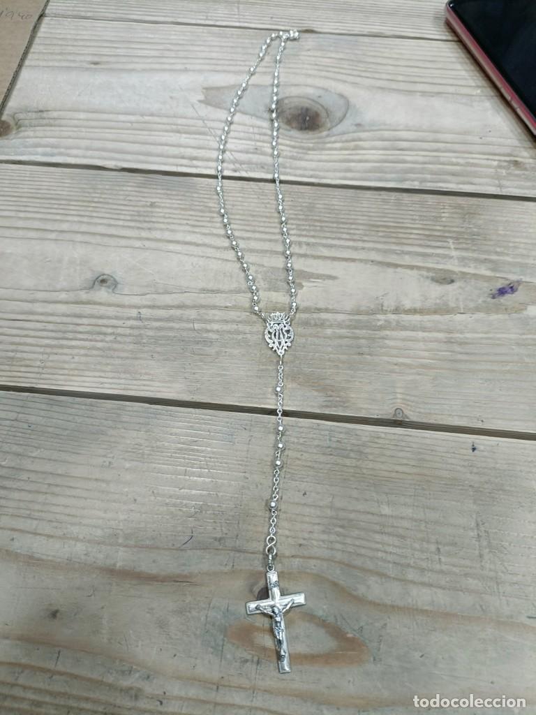 Antig&uuml;edades: Excelente rosario de plata - Foto 1